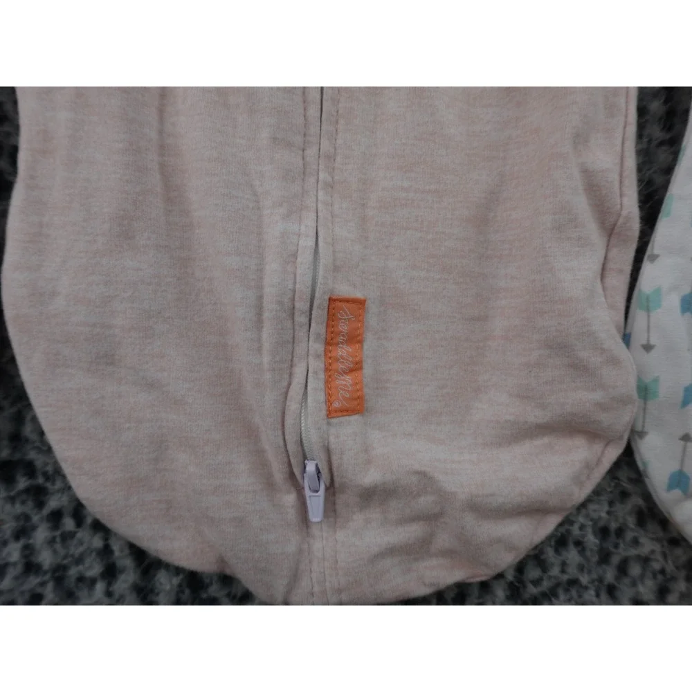SwaddleMe Zipper Swaddle Pods 3‎ Pack Newborn SM/MED Pink Hearts Arrows Peach